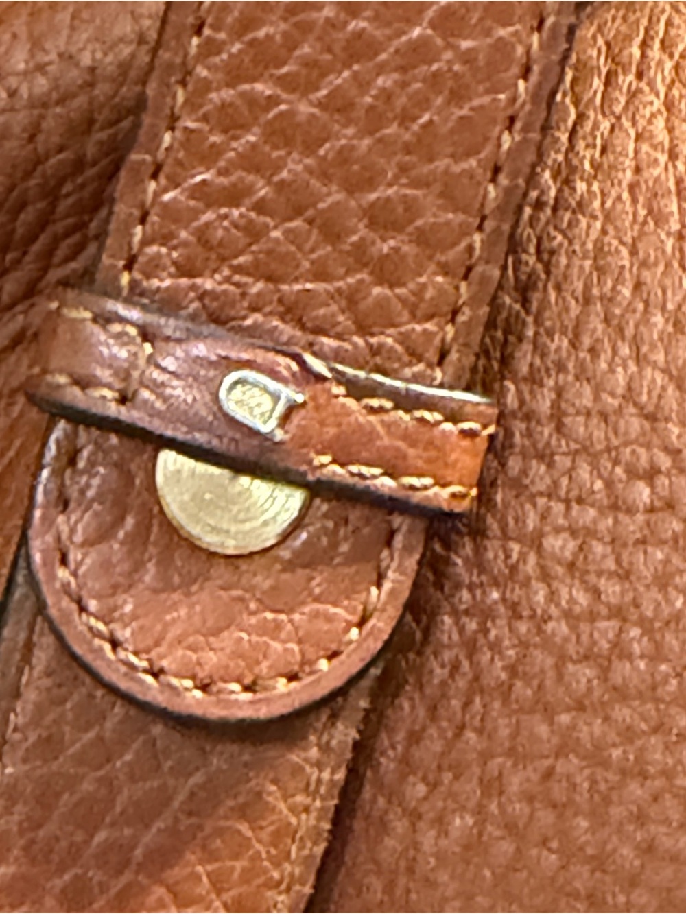 Vintage Delvaux Brown Leather with Gold Carabiner- Modele Depose Bucket bag - Picture 13 of 16